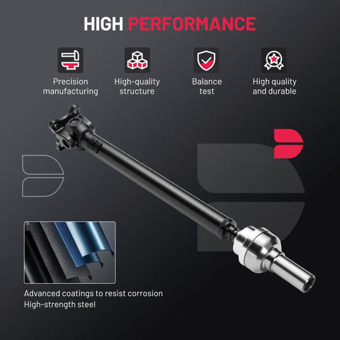 Dodge Ram 1500 Front Drive Shaft Assembly For 2002-2006 3.7L V6 4.7L V8 And 2003-2006 5.7L V8 4WD Auto, steel front shaft