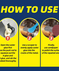 How to use Industrial Strength Metal Repair Epoxy Glue For Quick Bonds In Pipes Machinery And Foundry Castings High Temperature Resistant Fast Curing Two Part Adhesive For Hardcore Repairs.