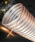 Badass Flexible Woodworking Dust Collection Pipe And Retractable C Shaped Hose For Shop Vac Heavy Duty fume collector translucent view