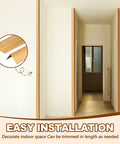 Top Shelf 30 Pieces Aluminum Corner Guards With Sleek Gold Finish Rock Solid Wall Edge Protectors For Doors Cabinets And Baseboards Smooth Molding Trim To Level Up Any Room Fast, featuring easy installation in a hallway.
