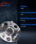 Rear Wheel Bearing And Hub Assembly Set Of 2 With ABS For Honda Civic 2004 2005 And Acura RSX 2002 2006 Rear Left And Right 5 Lug Compatibility OEM Replacement Ready For Easy Install