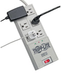 Six Outlet Surge Protector Power Strip With Six Foot Cord And Right Angle Plug For Home Office And Electronics Protection In Grey