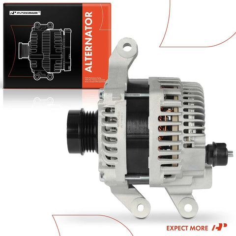 Side view of Alternator For Ford Fusion 2013 Through 2020 2.0L 2.5L 12V 150A With 4 Groove Decoupler Pulley Clockwise Replacement Part A2TX2681