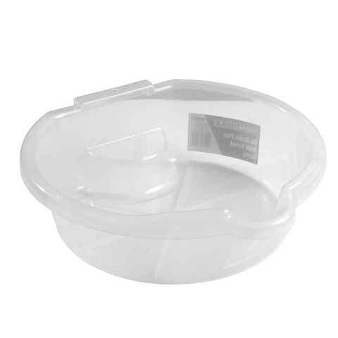 Clear Oil Drain Pan With Built In Level Scale For Easy Volume Tracking 4.5 Liter Capacity Has A Drain Filter Shelf Measures 13.8 Inch By 12.6 Inch By 4.3 Inch Perfect For Cleaner Oil Changes