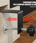 Heavy Duty C Clamps For Cabinet Installation Face Frame Alignment Tool With Built In Drill Hole Guide No Sweat Setup Woodworking Jig Total Game Changer For Fast Furniture Repair And Cabinet Mounting 2 Pack, showcasing clamping handle and screw.