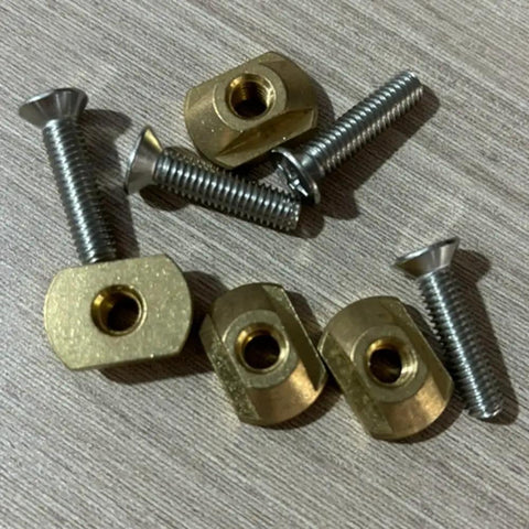 4 Pack M8 Brass T Nuts For Hydrofoil Mounting On Surfboards Universal Track Fit Outdoor Surfing Gear Gold Finish Easy Install And Replacement Hardware Durable Copper Alloy Mounting Nuts For All Hydrofoil Tracks
