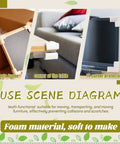 White Foam Corner Protectors 12-Piece U-Shaped Edge Guards for Furniture and Photo Frames in use on furniture and TV.