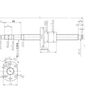 Technical drawing of Built for CNC Rigs SFU1204 RM1204 Ball Screw 450mm With Metal Nut, 12mm diameter, 4mm lead, precision details.