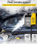 Automotive Smoke Machine Leak Detector With Built In Air Pump 12V DC EVAP Vacuum Diagnostic Tester in use by technician.