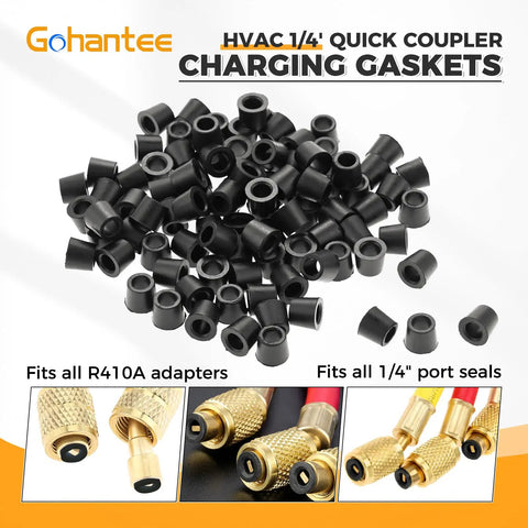One Quarter Inch Quick Coupler Gasket Kit For HVAC And AC Refrigeration Hose Seals With Rugged Rubber Gasket Seals Sealing Gaskets