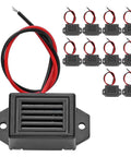 Mini Buzzers With Leads 9V 400 Hz Morse Code Mechanical Buzzer Set 10 Pieces For DIY Electronics Prototyping 75 dB Sound ABS Black Casing