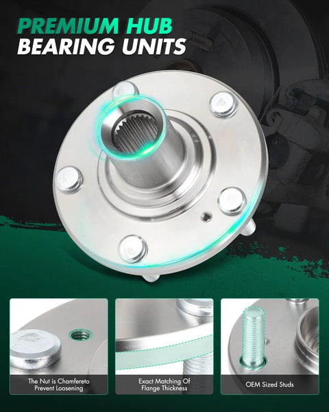Front Wheel Hub And Bearing Assembly For Honda Civic 2006 2007 2008 2009 2010 2011 Direct Bolt On Replacement For A Smooth Ride