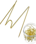 Super Slick Gold Cubicle Hooks For Fabric Partition Walls Tough Stainless Steel Wire Clips with Handy Storage Tote display.