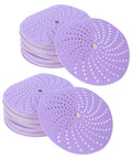 Premium 6 Inch Ceramic Sanding Discs With Hook Loop Backing stacked on top of each other, designed for fast cutting and heavy projects.