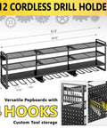 Beefy 52 Inch Heavy Duty Power Tool Organizer Rack 4 Tier Wall Mount Garage Storage Shelf Adjustable Pegboard Tool Storage
