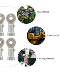 4Pc Garage Ready Threaded Rod End Bearings Equipped With Female Fish Eye Ball Joint Interface For Ironclad Industrial Power Transmission and Mechanical Linkage Systems, showcasing durable copper construction.