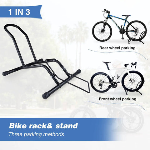 Two Pack Bike Floor Stand For Mountain And Road Bicycles, Fits 20 To 29 Inch Wheels, 23C To 4.0 Inch Wide Tires, Indoor Outdoor Bike Rack