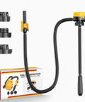 Cordless Fuel Transfer Pump With Auto Stop For No Mess Fueling Three Point Two GPM Flow Portable Diesel And Gas Pump With Fifty One Inch Hose Includes Three Adapters Compatible With Twenty Volt And Eighteen Volt Batteries Bare Tool Yellow