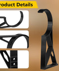 Close-up of Heavy Duty Side Mount Dust Hose Bracket For Planer Compatible With Two Point Five And Four Inch Collection Hoses, black material.