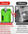 Comparison of Colorful Five Piece Diamond Hole Saw Set With Spring Pilot Bit and ordinary drill bit, highlighting features and quality differences.