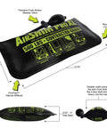 Angled front view of Air Shim Pro XL inflatable pry bar and leveling tool; 500 lb capacity; black with lime graphics.