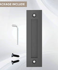 8-3/5 Inch Sliding Barn Door Handle Matte Black Finger Pull Flush Mount with screws and hex key