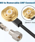 NMO Antenna Cable 15FT Low Loss RG58 Coaxial with Removable UHF PL259 Male Connector detail view