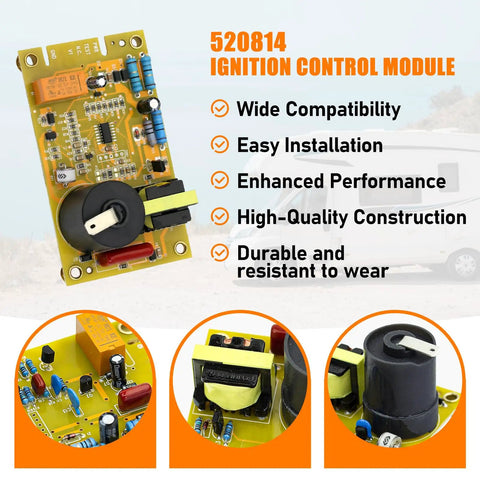 Water Heater Ignition Control Circuit Board Replacement For RV Furnaces And Water Heaters SW Series SW4D SW6D SW10D SW12D SW16D With Housing And Screws Replaces 520871 520820 AP4896608 33550L