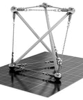 Magnetic Modular Kit For Engineering And Architecture Education showing tensegrity structure on grid base