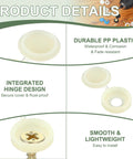 5 Mm Beige Hinged Screw Covers, Plastic Shutter Caps With Fold Snap Washer, product details showing design and features