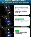 Road Ready UTV Turn Signal Kit with White DRL and Red Running Light, 4-in-1 rocker switch for Polaris, Can Am CFMOTO shown