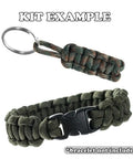 Paracord 550 Kit With Five Colors Olive Drab ACU Woodland Camo Desert Camo And Black 100 Feet Total key ring and sample bracelet