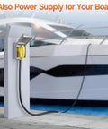 25-Foot 50 Amp Generator Cord With NEMA 14-50P To SS2-50R Or CS6375 plugged into marina power pedestal