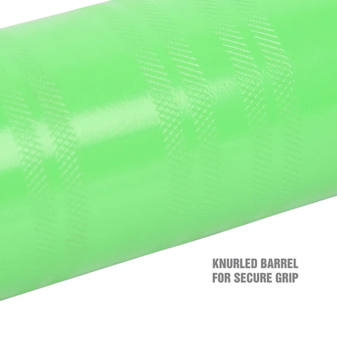 Close-up of green knurled barrel for secure grip on Beefy Pistol Grip Grease Gun Kit With 18 Inch Hose And Coupler Flexible Hose