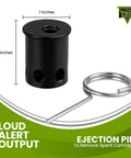 12 Gauge Perimeter Alarm Adapter for Nailgun Blank Fire with ejection pin and dimensions shown