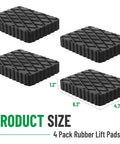 Racewill 4-pack solid rubber auto lift pads; anti-skid spacers for car lifts, jacks and racks, 6.3 x 4.7 x 1.2 inches