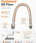 Heavy Duty 3/8 Inch NPT Engine Oil Drain Hose Kit With 18 Inch Extension For Easy Fluid Transfer During Quick Car Maintenance And Routine Service Sessions, braided hose