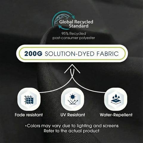 200G solution-dyed fabric details for 10 Foot Patio Cantilever Umbrella With Sandbag Base Included, fade, UV, water-resistant