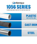 Flexible PVC Pipe Coupling For Cast Iron Plastic Or Steel To Cast Iron Plastic Or Steel Plumbing Connections Easy Install Leak Proof And Sewer Gas Resistant Elastomeric PVC Fitting For Durable Home Plumbing, 1056 Series