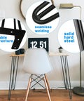 34 Inch Black Hairpin Table Legs Set Of 4 Heavy Duty 900 Lb Capacity With Rubber Floor Protectors for desks shown in detail