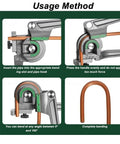 Heavy Duty Manual Tubing Bender Knocks Out Smooth 180 Degree Bends On Copper Coils And Brake Lines Quick 3 In 1 Swivel Jaw Handle usage method images