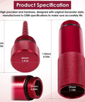 Mess Free Oil Change Funnel With Magnetic Oil Dipstick Kit For EU2200i Generator showing red aluminum parts with dimensions