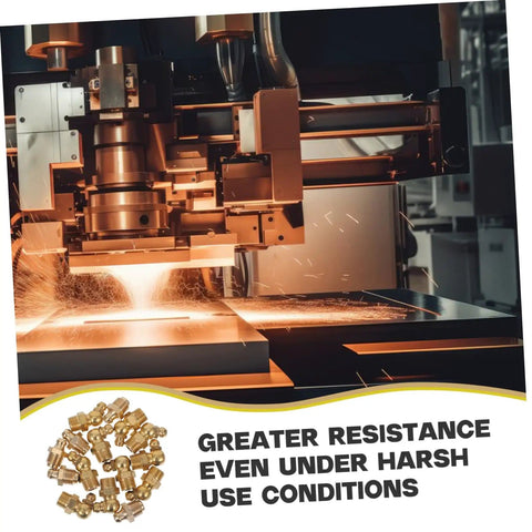 Industrial machine with 60-Piece Grease Zerk Fitting Kit With Copper Threaded Nipples 1/4-28 SAE LT Straight And Angled Heads.