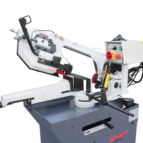 Beefy Heavy Duty Metal Band Saw With 10 Inch By 7.9 Inch Cutting Capacity, 1.5 HP Motor, 115/230V Dual Voltage, Worm Gear Drive, And Dual Coolant System For Steel, Aluminum, Pipe Fabrication, 45 Degree 60 Degree And 90 Degree Miter Cuts BS 108G.