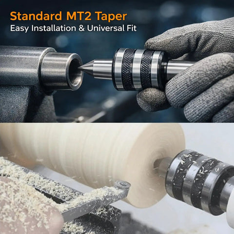MT2 Live Revolving Center For Lathe Tailstock With 60 Degree Point 40Cr Steel Body And High Speed Steel Tip Tough Turning Tool Part For DIY Hobbyists And Pros 0.01 Precision