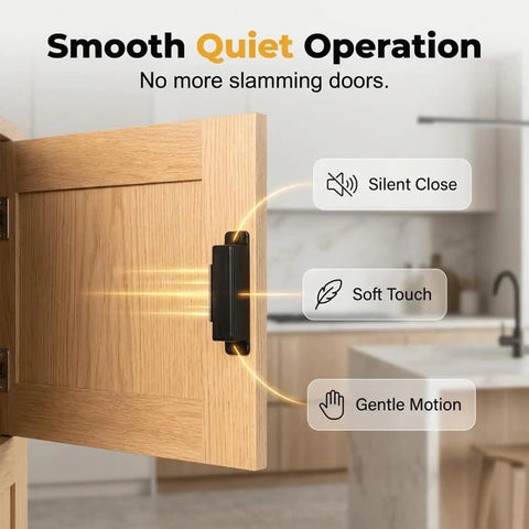Heavy Duty 30 Lbs Stainless Steel Magnetic Door Latch With Super Strong Holding Power For Smooth Cabinet Drawer Catch And Seamless Black Closet Closure Without Jamming on a wooden cabinet door.
