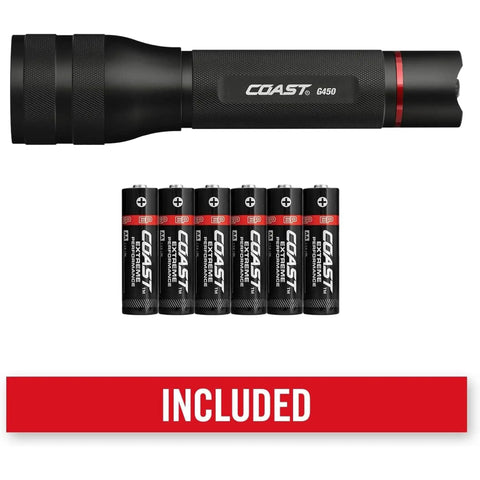 G450 1630 Lumen Twist Focus Flashlight Beast Mode Brightness With Pure Beam Optic And Batteries Included