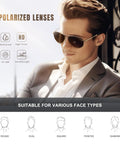 Man wearing Polarized Aviator Sunglasses For Men And Women With UV Protection For Driving, Fishing, Golf And Outdoor Adventures