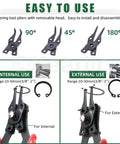 Diagram of All In One Snap Ring Kit For M4 To M28 External C Clips And E Clips With Pliers And Tweezers showing internal and external use