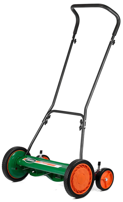 Manual 20-Inch 5-Blade Push Reel Lawn Mower With Ball Bearing Reel, Dual Tracking Wheels, Quick-Snap 1 To 3 Inch Cutting Height